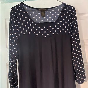 Susan Lawrence Navy w/ white polka dot too small pre owned